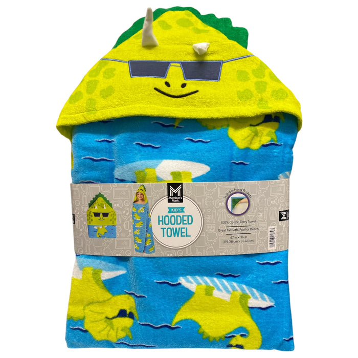 Members Mark Kids Hooded Towel, with Hand Pockets, Dino