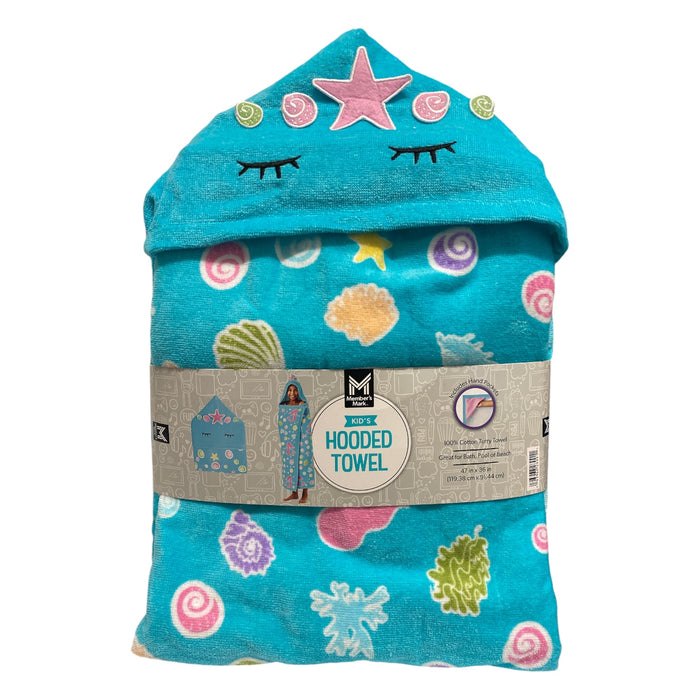 Members Mark Kids Hooded Towel, with Hand Pockets, Mermaid