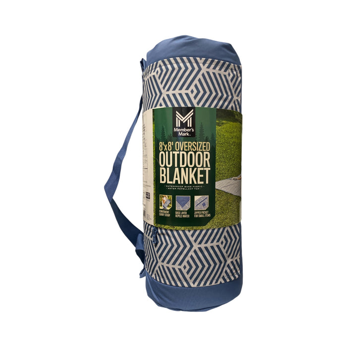 Member's Mark Waterproof Oversized 8' x 8' Outdoor Blanket, Blue Honeycomb