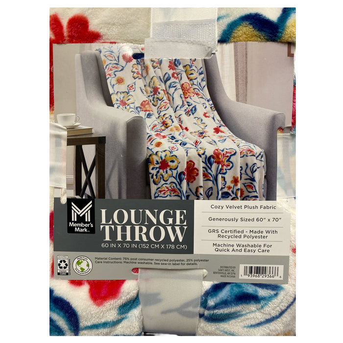 Member's Mark Reversible Velvety Soft Lounge Throw Blanket, 60" x 70"