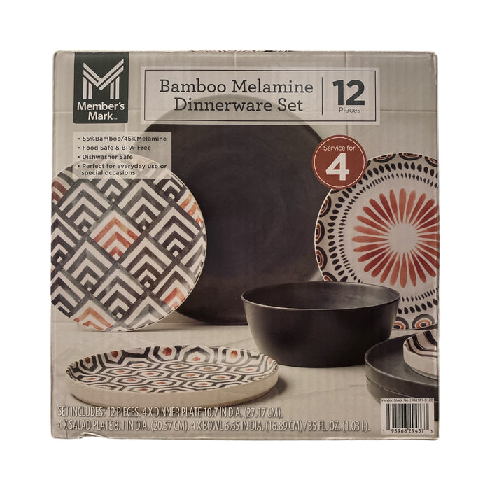 Member's Mark Lightweight BPA Free Melamine Dinnerware Set, 12pc