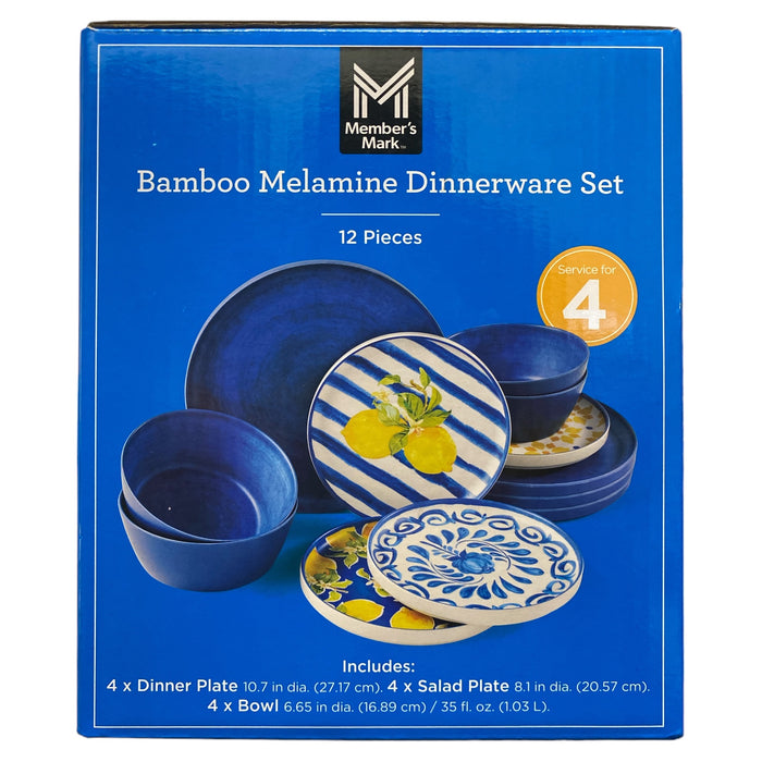Member's Mark Lightweight BPA Free Melamine Dinnerware Set, 12pc