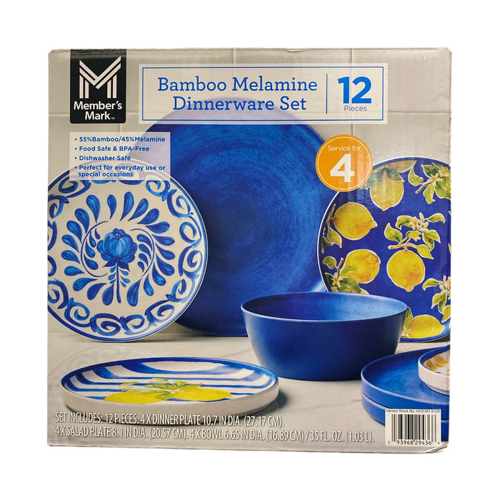 Member's Mark Lightweight BPA Free Melamine Dinnerware Set, 12pc