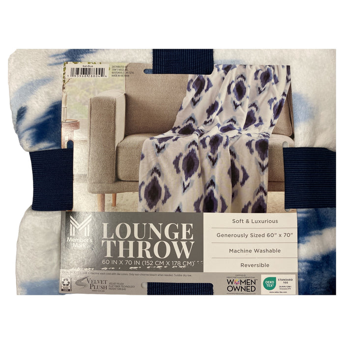 Member's Mark Reversible Oversized Velvety Soft Lounge Throw Blanket, 60" x 70"