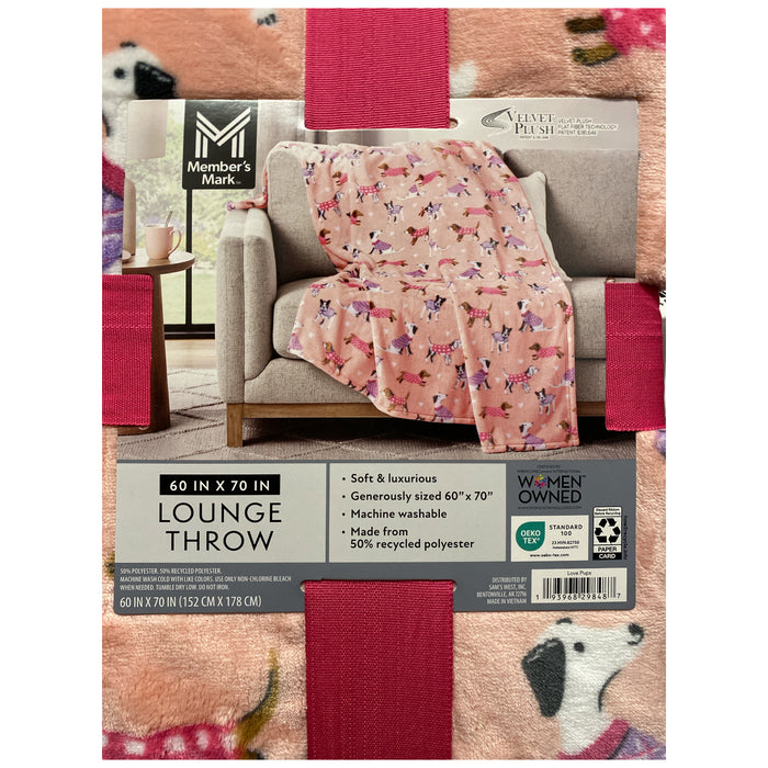 Member's Mark Reversible Oversized Velvety Soft Lounge Throw Blanket, 60" x 70"