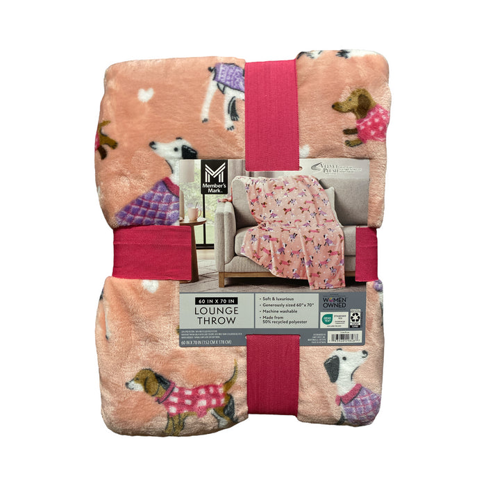 Member's Mark Reversible Oversized Velvety Soft Lounge Throw Blanket, 60" x 70"