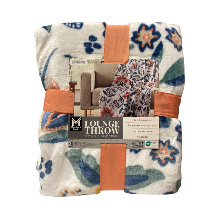 Member's Mark Reversible Oversized Velvety Soft Lounge Throw Blanket, 60" x 70"