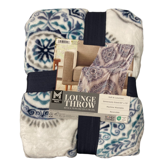 Member's Mark Reversible Oversized Velvety Soft Lounge Throw Blanket, 60" x 70"