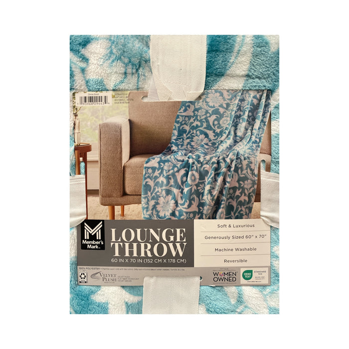 Member's Mark Reversible Oversized Velvety Soft Lounge Throw Blanket, 60" x 70"