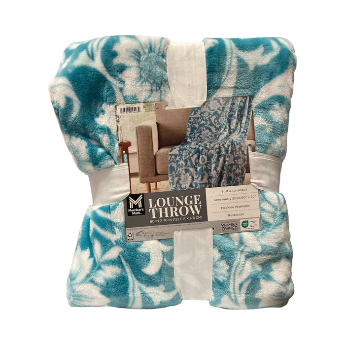 Member's Mark Reversible Oversized Velvety Soft Lounge Throw Blanket, 60" x 70"