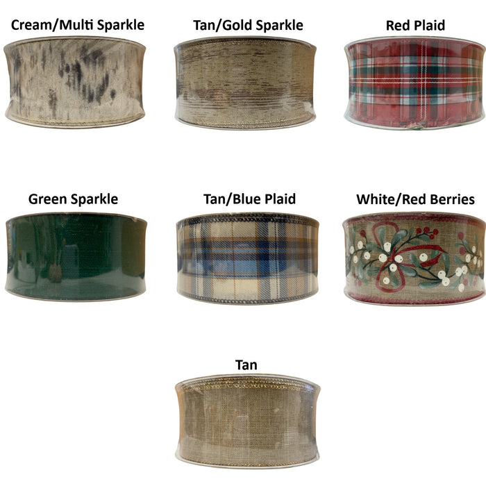 Member's Mark Premium Wired Edge Holiday Ribbon, 2.5" Wide x 50 Yds