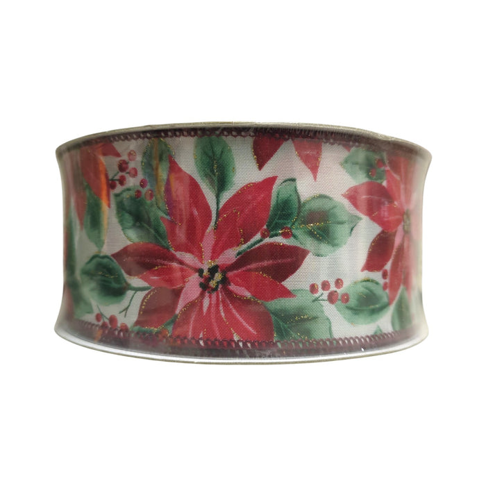 Members Mark 2.5 inch x 50 yards Wired Edge Premium Ribbon, Holiday