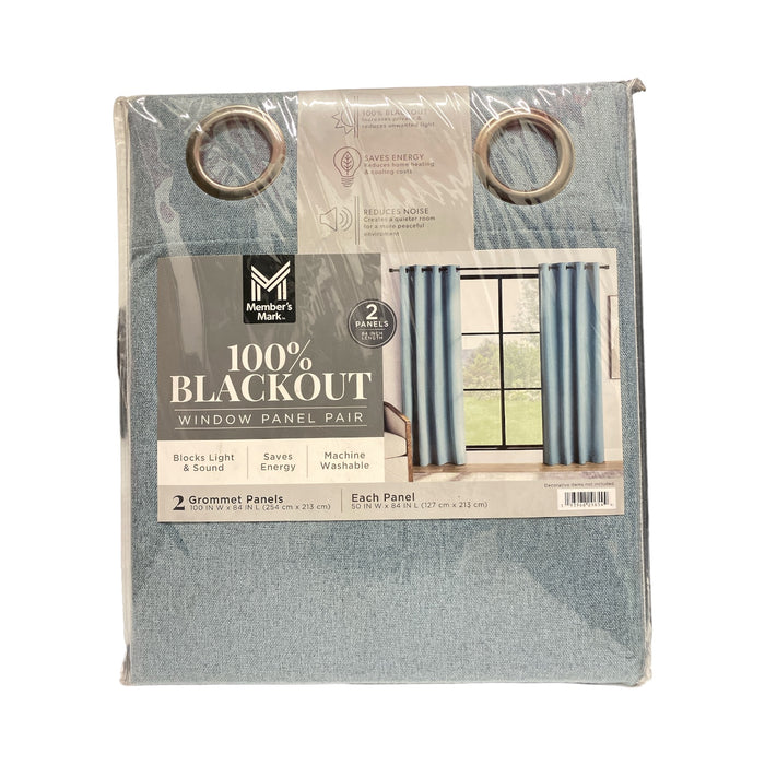 Member's Mark 100% Blackout Grommet Window Panel, 50"x84", 2pk