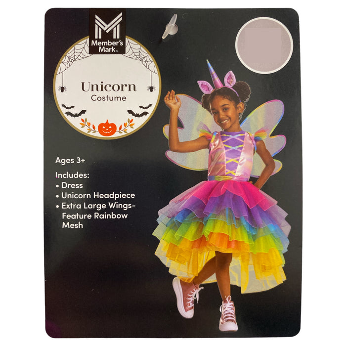 Member's Mark Girl's Premium Unicorn Costume Includes Dress Wings & Headpiece