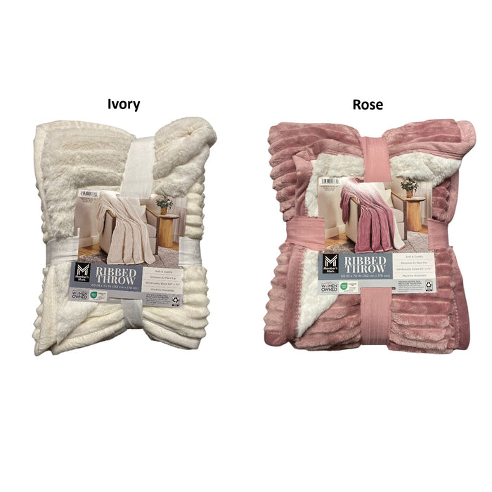 Member's Mark Extremely Soft Ribbed Throw with Faux Fur Reverse, 60"x70"