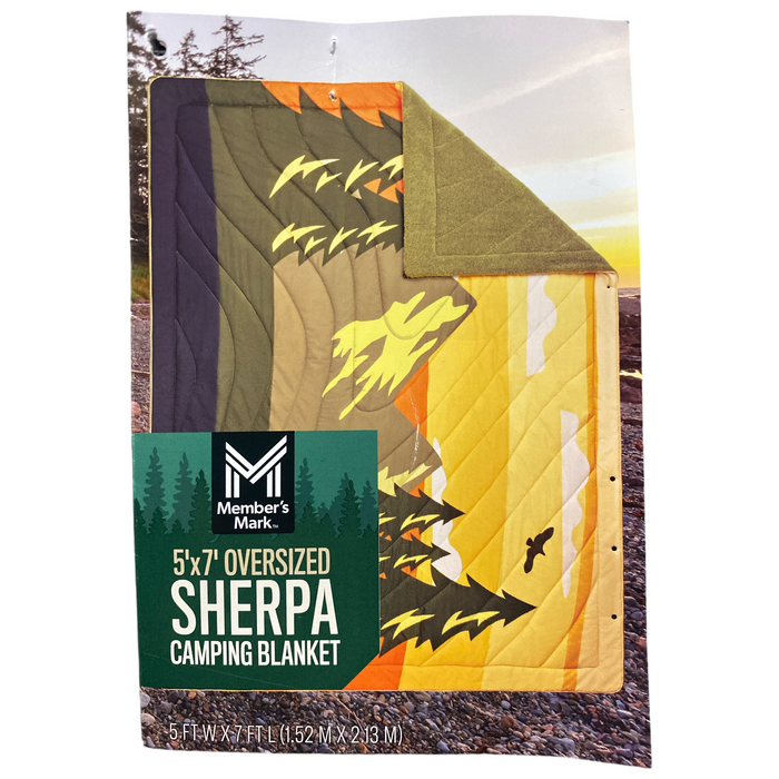Member's Mark 5' x 7' Oversized Camping Blanket, Mountain Scene