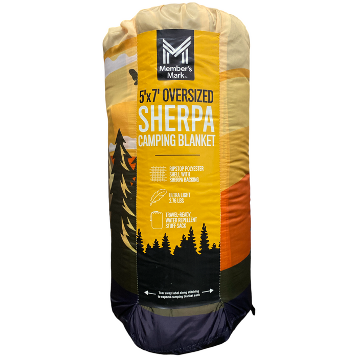 Member's Mark 5' x 7' Oversized Camping Blanket, Mountain Scene