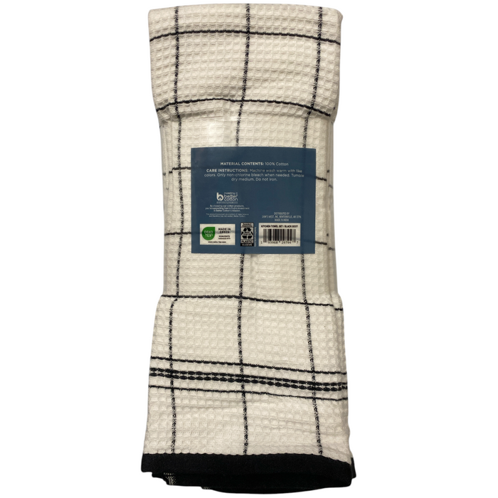 Member's Mark Soft & Absorbent Leno Waffle Kitchen Towel Set, 100% Cotton, 8pc