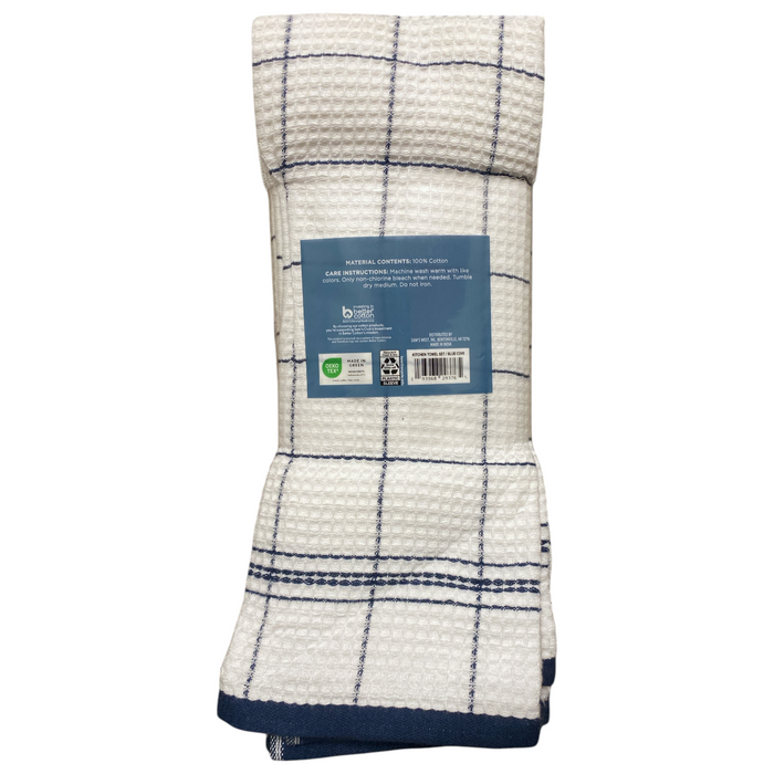 Member's Mark Soft & Absorbent Leno Waffle Kitchen Towel Set, 100% Cotton, 8pc