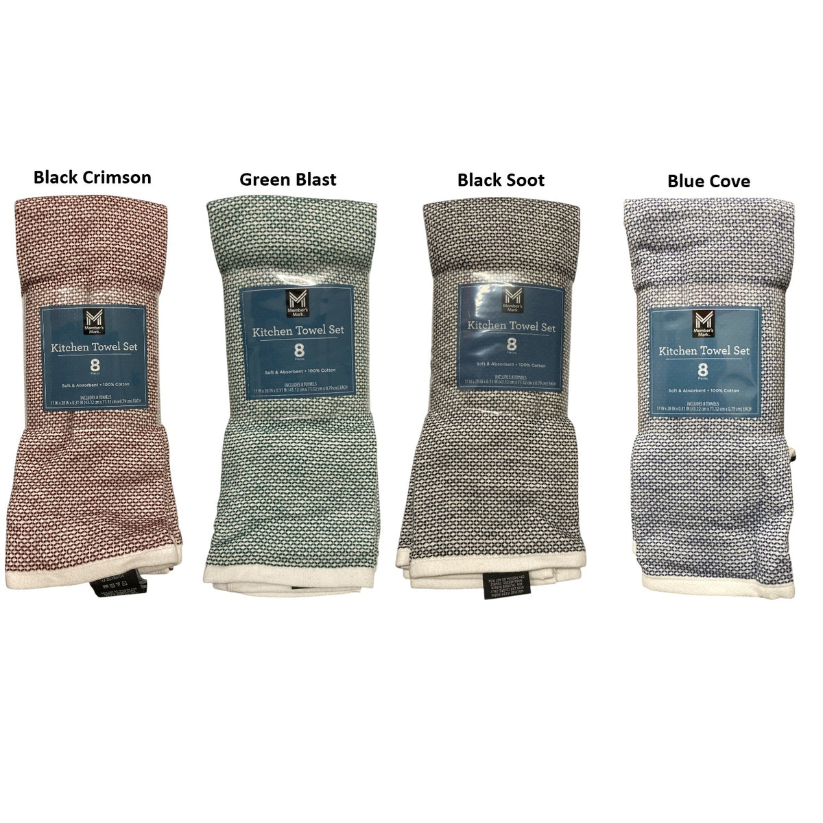 Member's Mark Soft & Absorbent Leno Waffle Kitchen Towel Set, 100% Cot ...