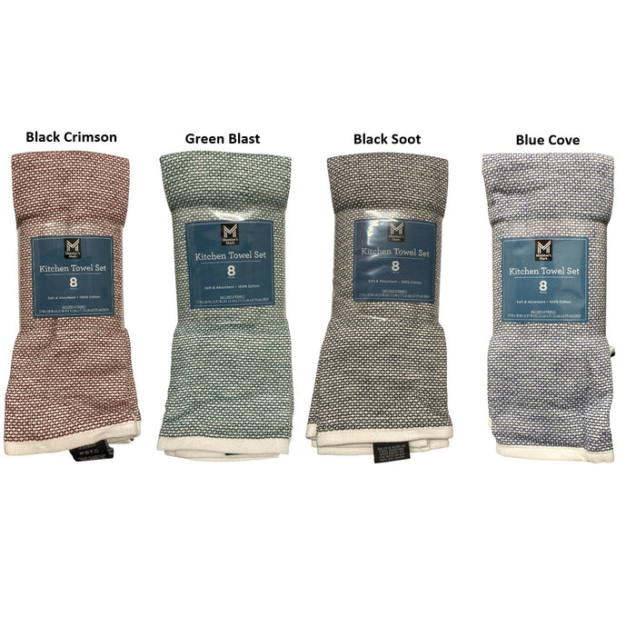 Member's Mark Soft & Absorbent Leno Waffle Kitchen Towel Set, 100% Cotton, 8pc