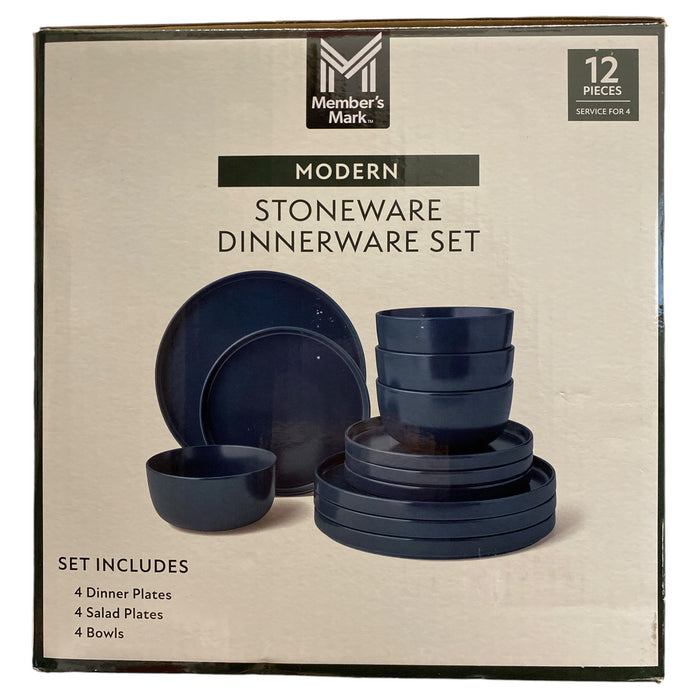 Member's Mark Modern Durable Semi-Matte Stoneware Dinnerware Set, 12 Piece