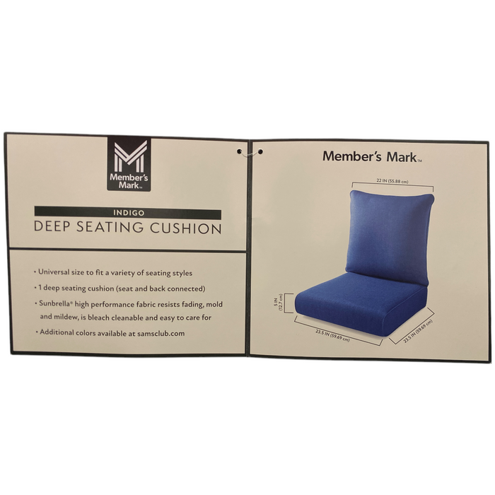 Member's Mark High Performance Sunbrella Fabric Deep Seating Cushion, Indigo