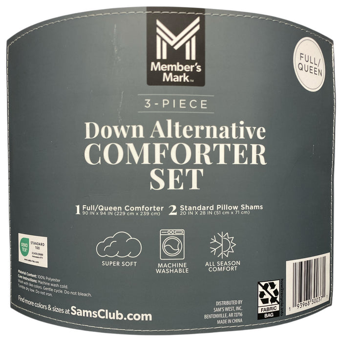 Member's Mark Down Alternative 3pc Comforter Set, Full/Queen