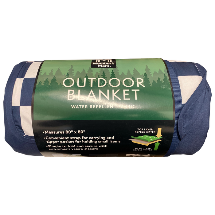 Member's Mark Water Resistant Outdoor Blanket with Zipper Pocket, 80"x80"