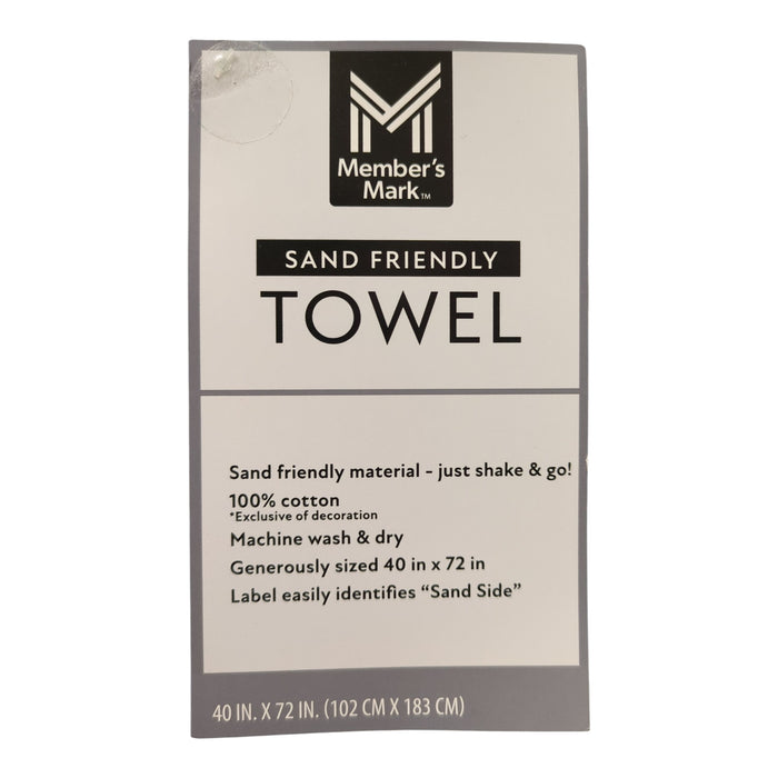 Member's Mark Adult Sand-Friendly 100% Cotton Beach Towels, 40" x 72"