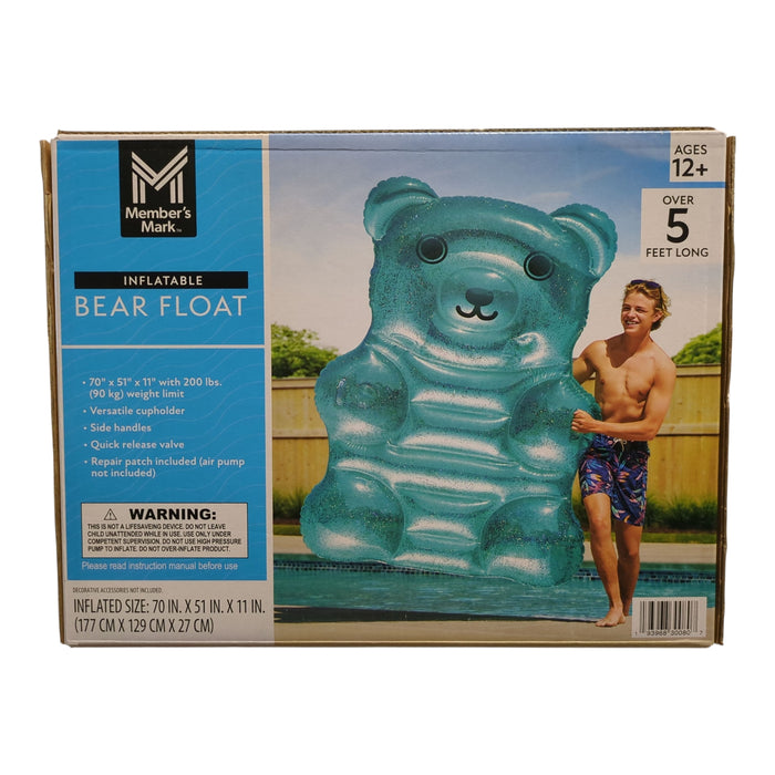 Member's Mark Oversized Inflatable Teal Bear Float, Over 5' Long
