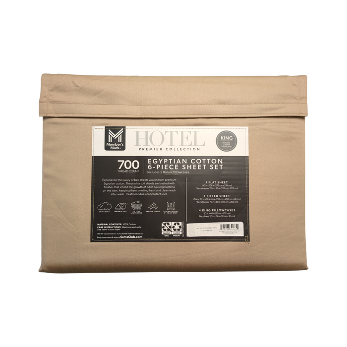 Member's Mark Egyptian Cotton 6-Piece Sheet Set, 700 Thread Count, King
