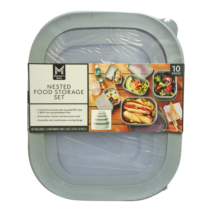 Member's Mark Ecoluxe Rectangular Food Storage Set, 10 Piece