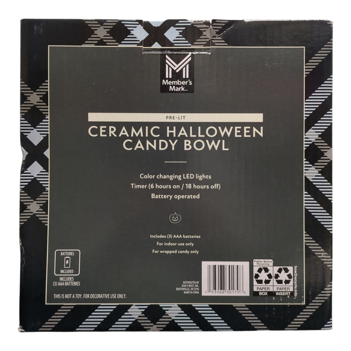 Member's Mark Pre-Lit Ceramic Halloween Candy Bowl
