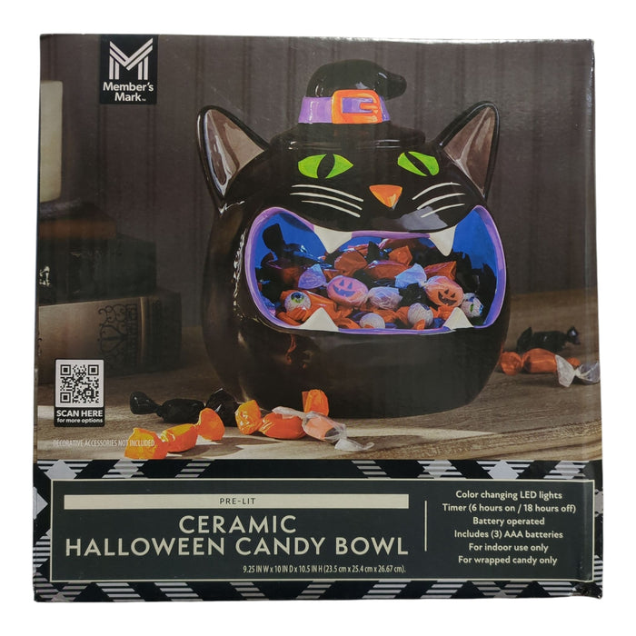 Member's Mark Pre-Lit Ceramic Halloween Candy Bowl