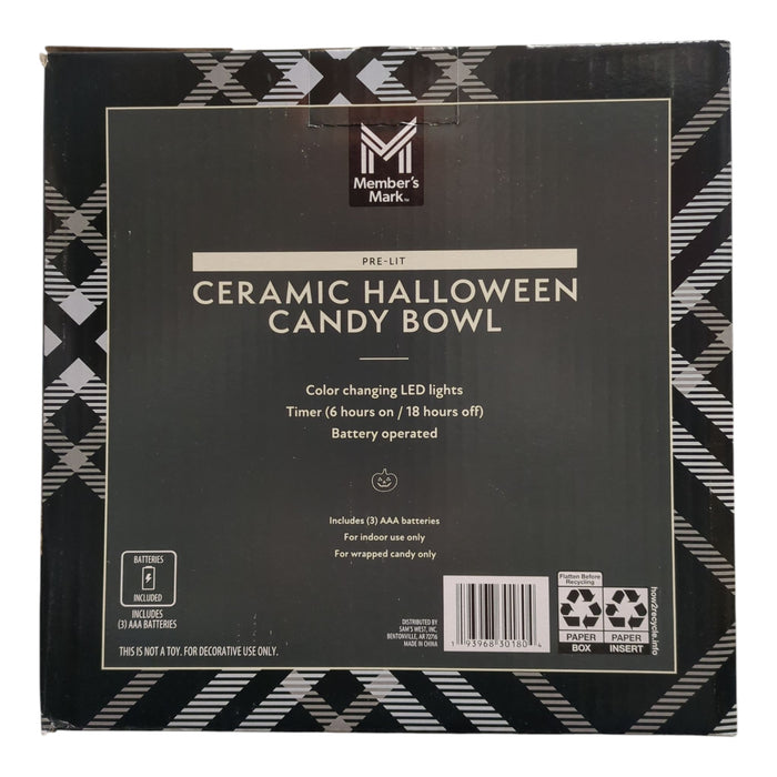 Member's Mark Pre-Lit Ceramic Halloween Candy Bowl