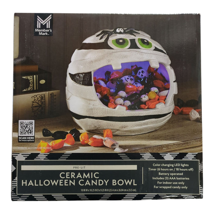 Member's Mark Pre-Lit Ceramic Halloween Candy Bowl