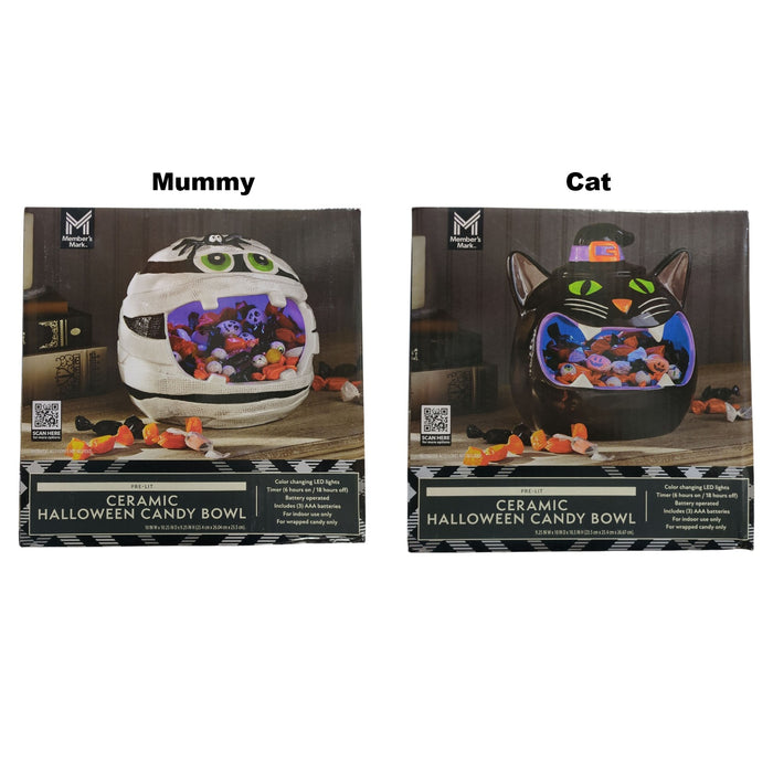 Member's Mark Pre-Lit Ceramic Halloween Candy Bowl