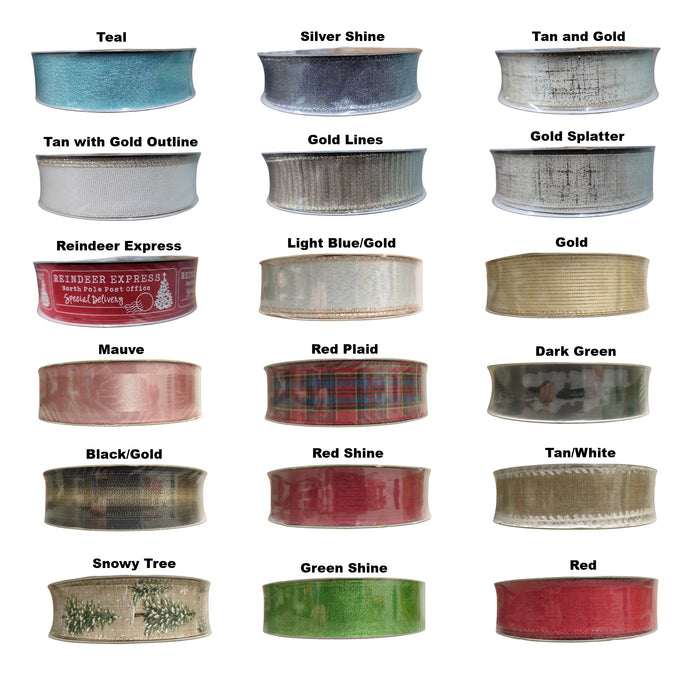 Members Mark 1.5 inch Wide x 50 Yards Wired Edge Holiday Ribbon