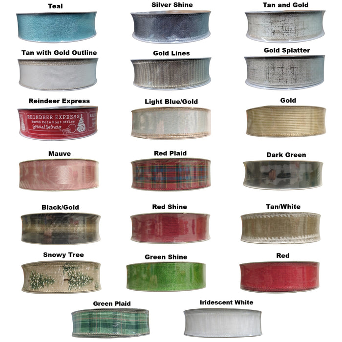 Members Mark 1.5 inch Wide x 50 Yards Wired Edge Holiday Ribbon