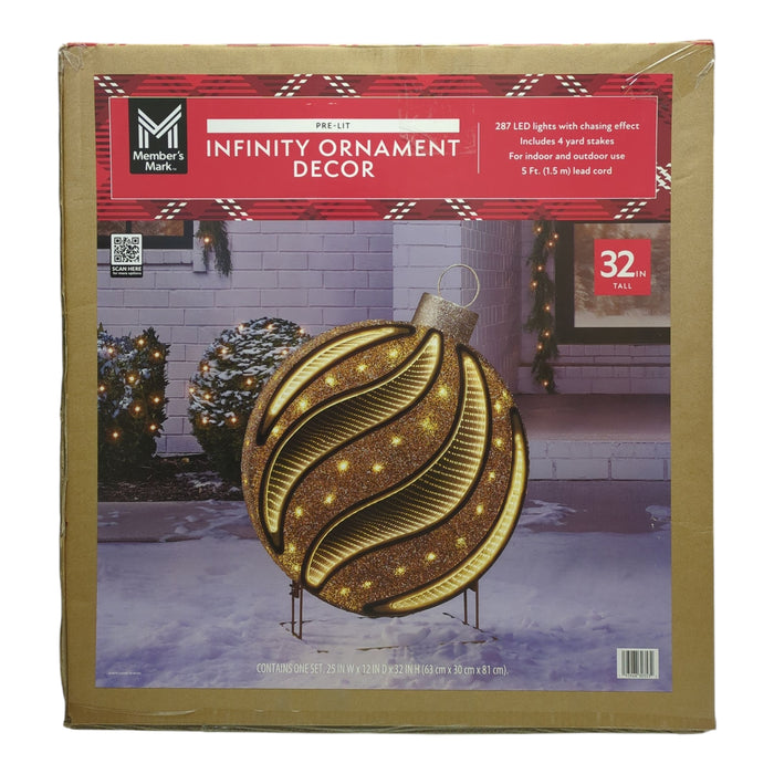 Member's Mark 32" Pre-Lit Gold Infinity Light Ornament Decor