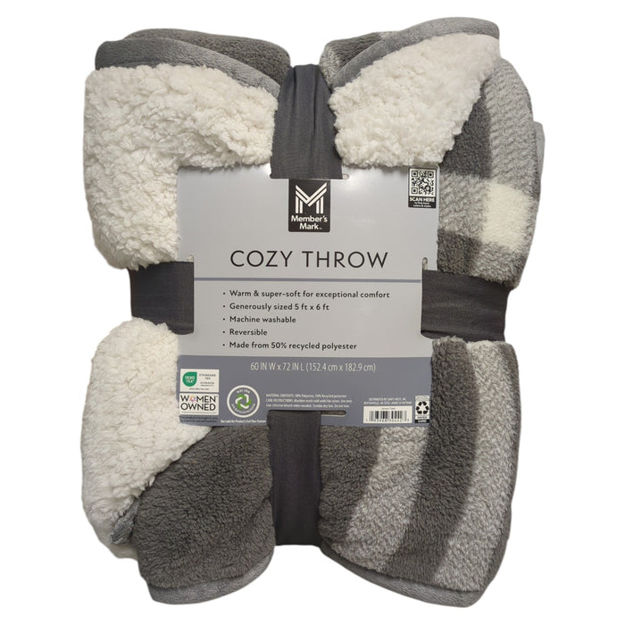 Member's Mark Warm & Soft Reversible Cozy Polyester Throw, 60"x72"