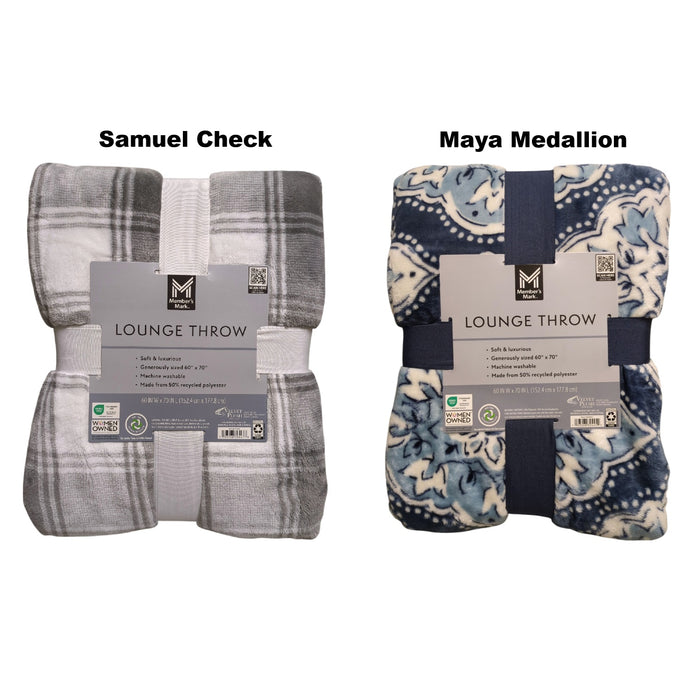 Member's Mark Oversized & Luxuriously Soft Lounge Throw, 60" x 70"