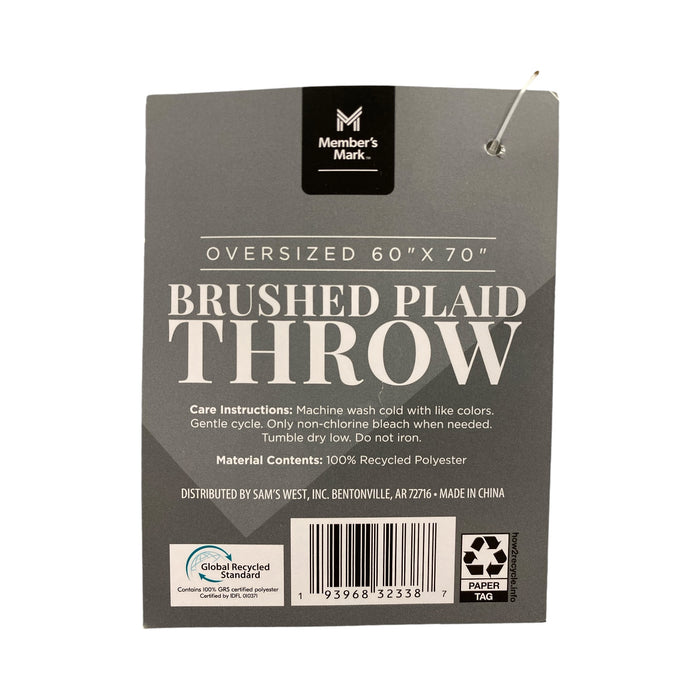 Member's Mark Extra Soft Brushed Polyester Plaid Throw, 60" x 70"