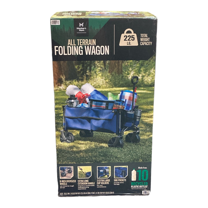 Members Mark All-Terrain Collapsible Folding Wagon with Side Pockets, Blue