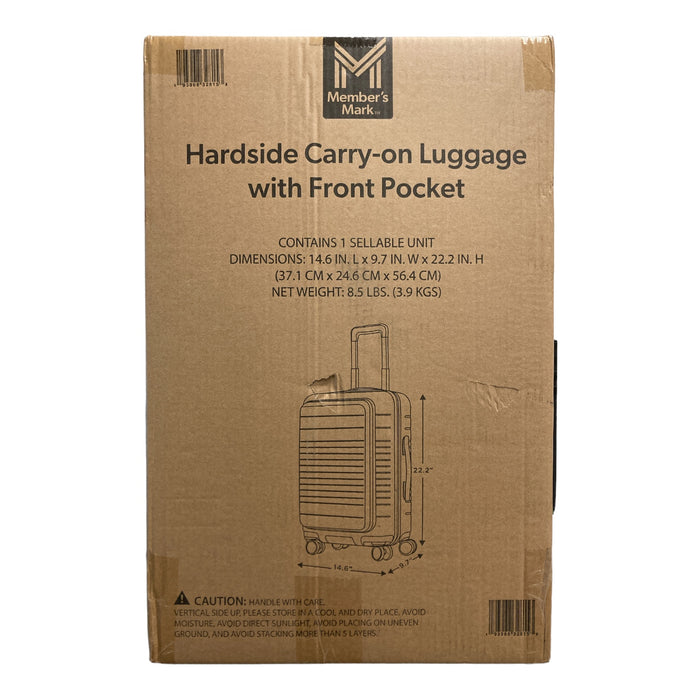 Member's Mark Hardside Carry-on Spinner Suitcase with USB (Blue)