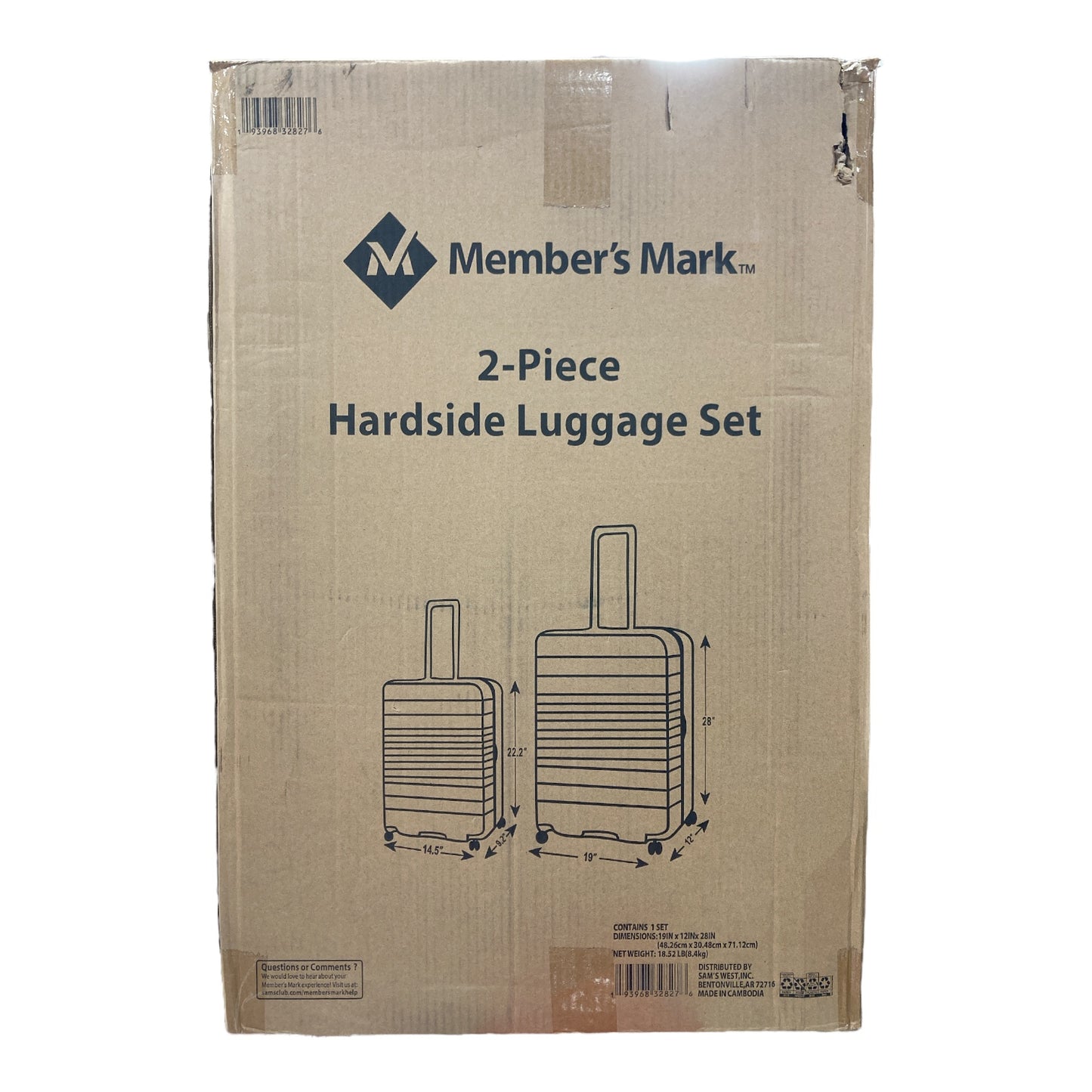 Member's Mark 2Piece Hardside Luggage Set (Neutral) Ewirelessgear