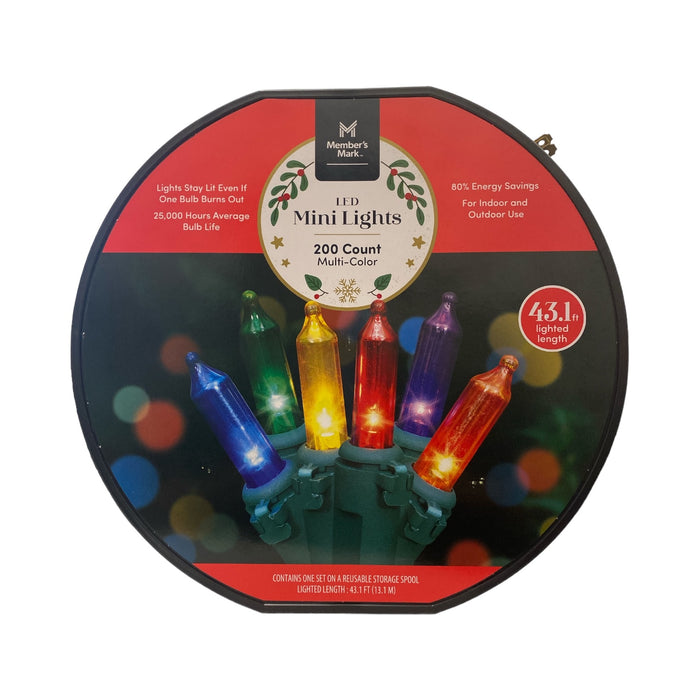 Member's Mark 200ct Super Bright LED Mini Lights, Multicolor