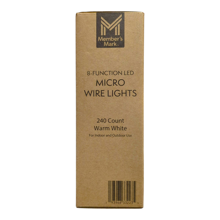 Member's Mark 240 Count 8 Function LED Micro Wire Lights, Warm White