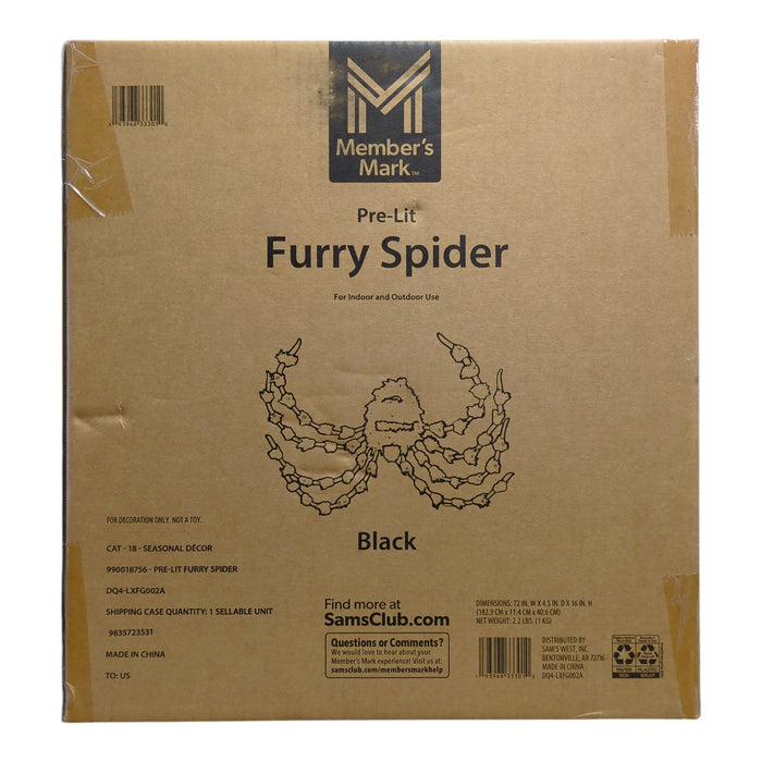 Member's Mark Holiday Pre-Lit LED Furry Spider, Black